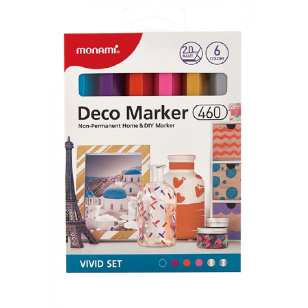 Foto Set 6 Marcadores para decorar colores Vívidos 460