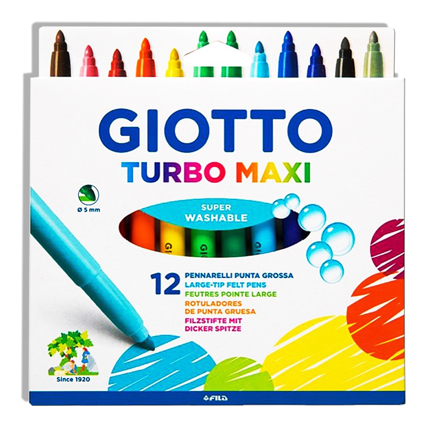 Foto Lápices scripto gruesos 12 colores, Turbo Maxi Jumbo