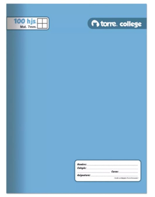 Foto Cuaderno college liso, 100 hojas, matemáticas