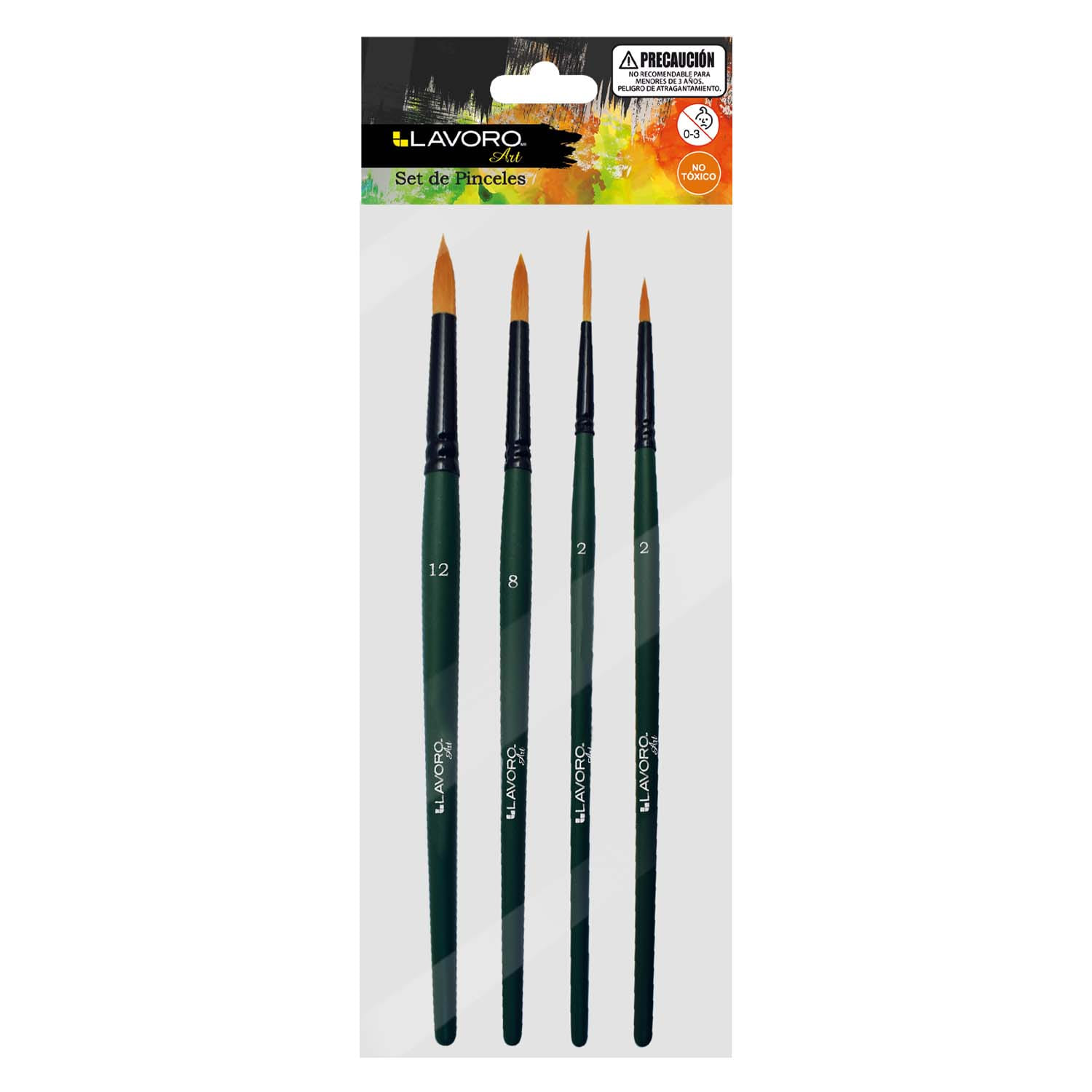 Foto Set 4 pinceles Artísticos sintéticos redondos