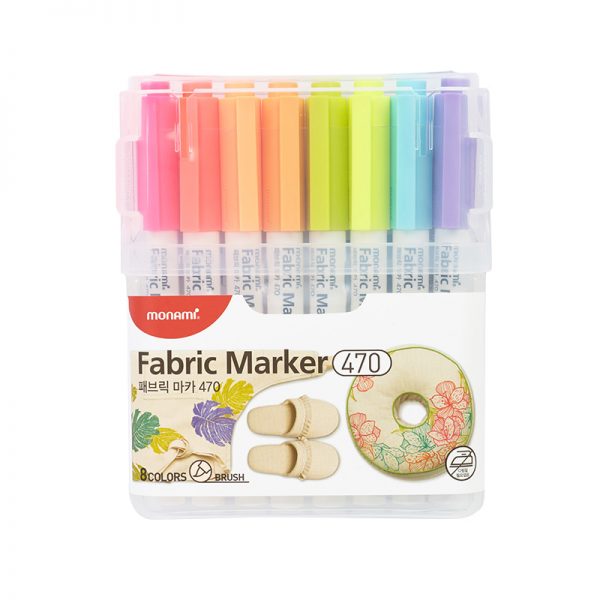 Foto Set marcadores de tela, 8 colores, punta pincel, Tipo C