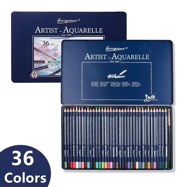 Foto Caja metálica 36 lápices de colores acuarelables