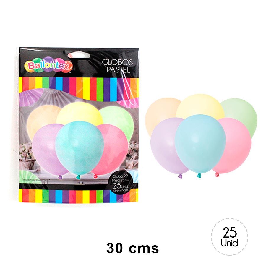 Foto Set 25 globos lisos colores pastel