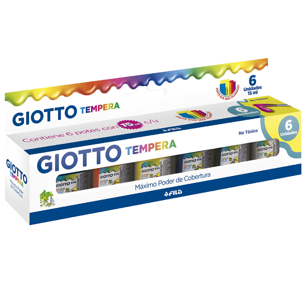 Foto Témpera 6 colores 15ml Lavable