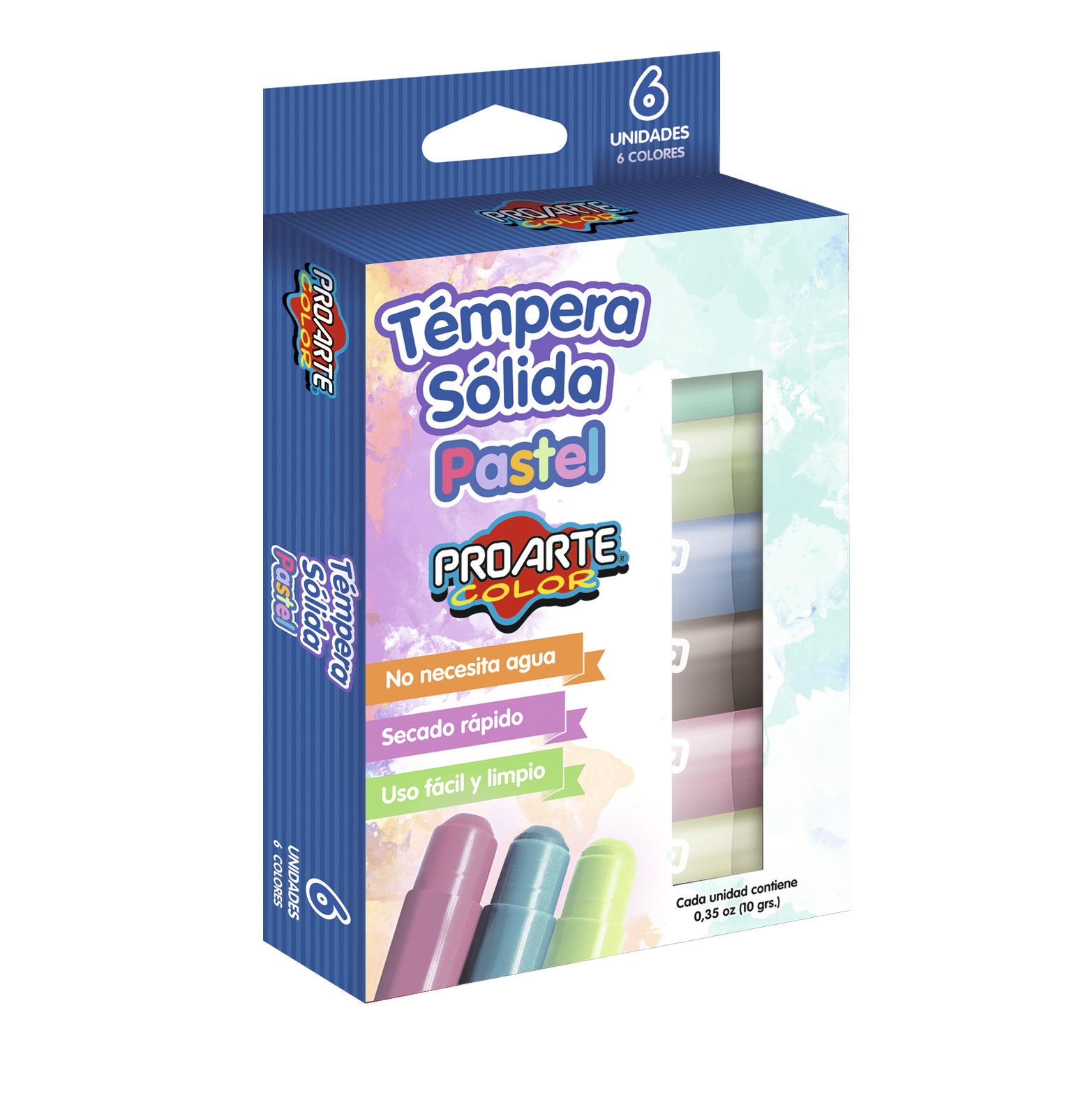 Foto Témpera sólida 6 colores pastel